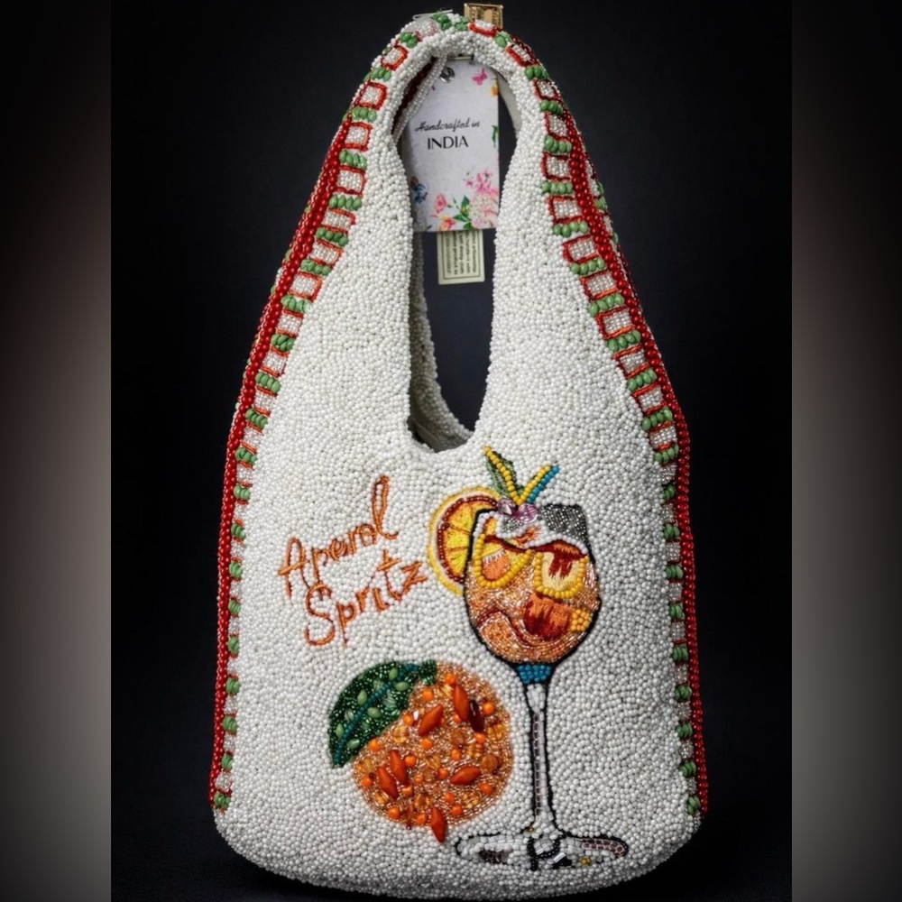 Aperol Spritz Beaded Mini Tote Bag